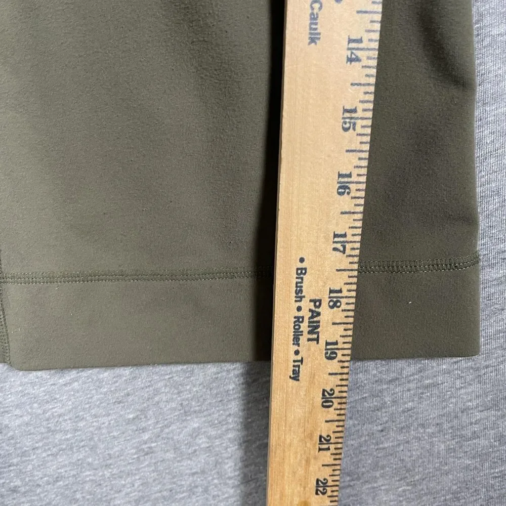 Lululemon Leggings Womens 2 Green Cropped Yoga Slim Pockets Drawstring
